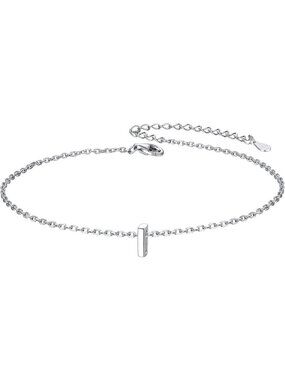 Letter I Initial Bracelet 925 Sterling Silver Letter Bracelet Dainty